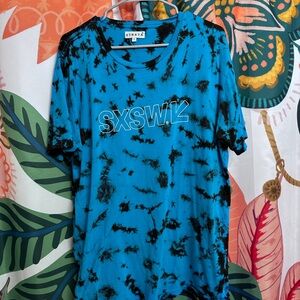 SXSW blue black tie dye Strata tee - XL